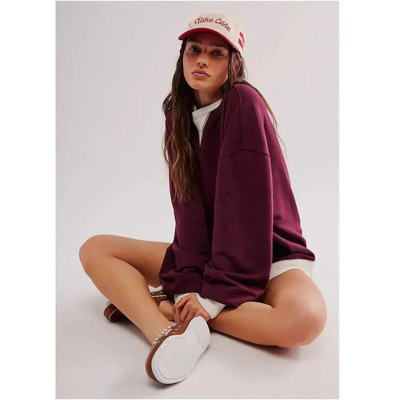 Free People We the Free Sweatshirt Classic Crew Colorblock Size Small NEW - Picture 1 of 10